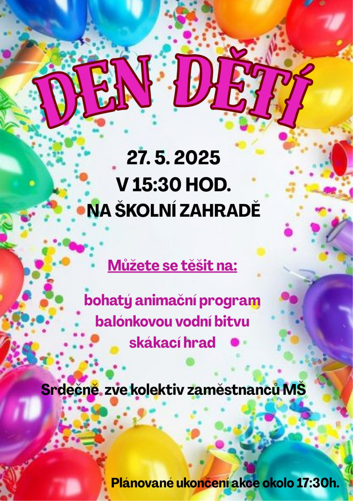 DEN DĚTÍ NA MŠ KOMERČNÍ